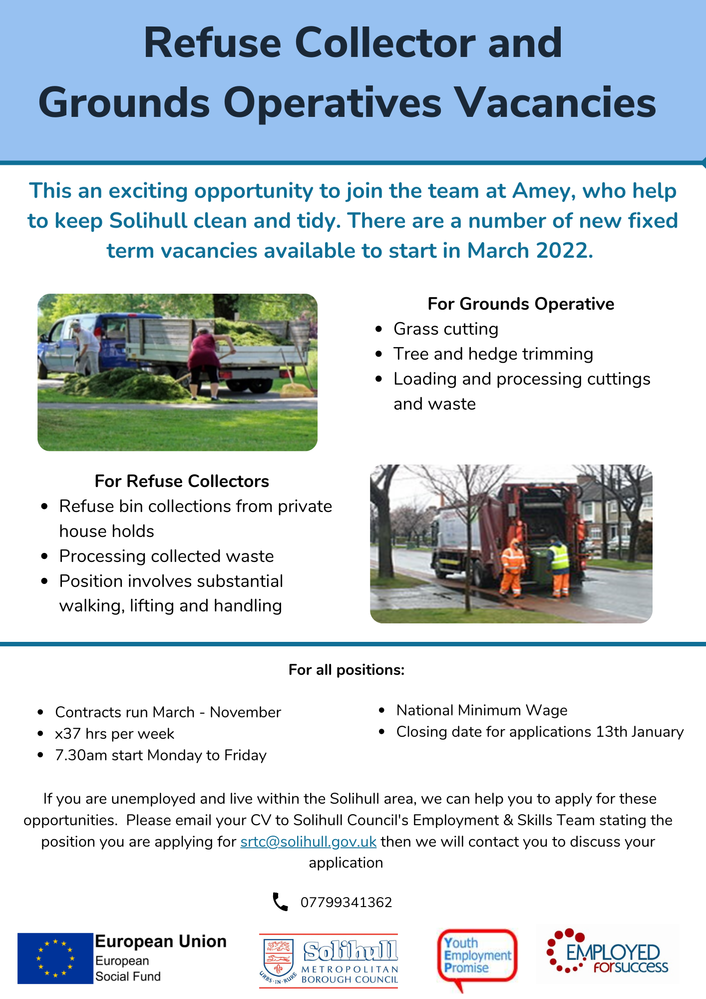 Refuse Collector and Grounds Operatives Vacancies