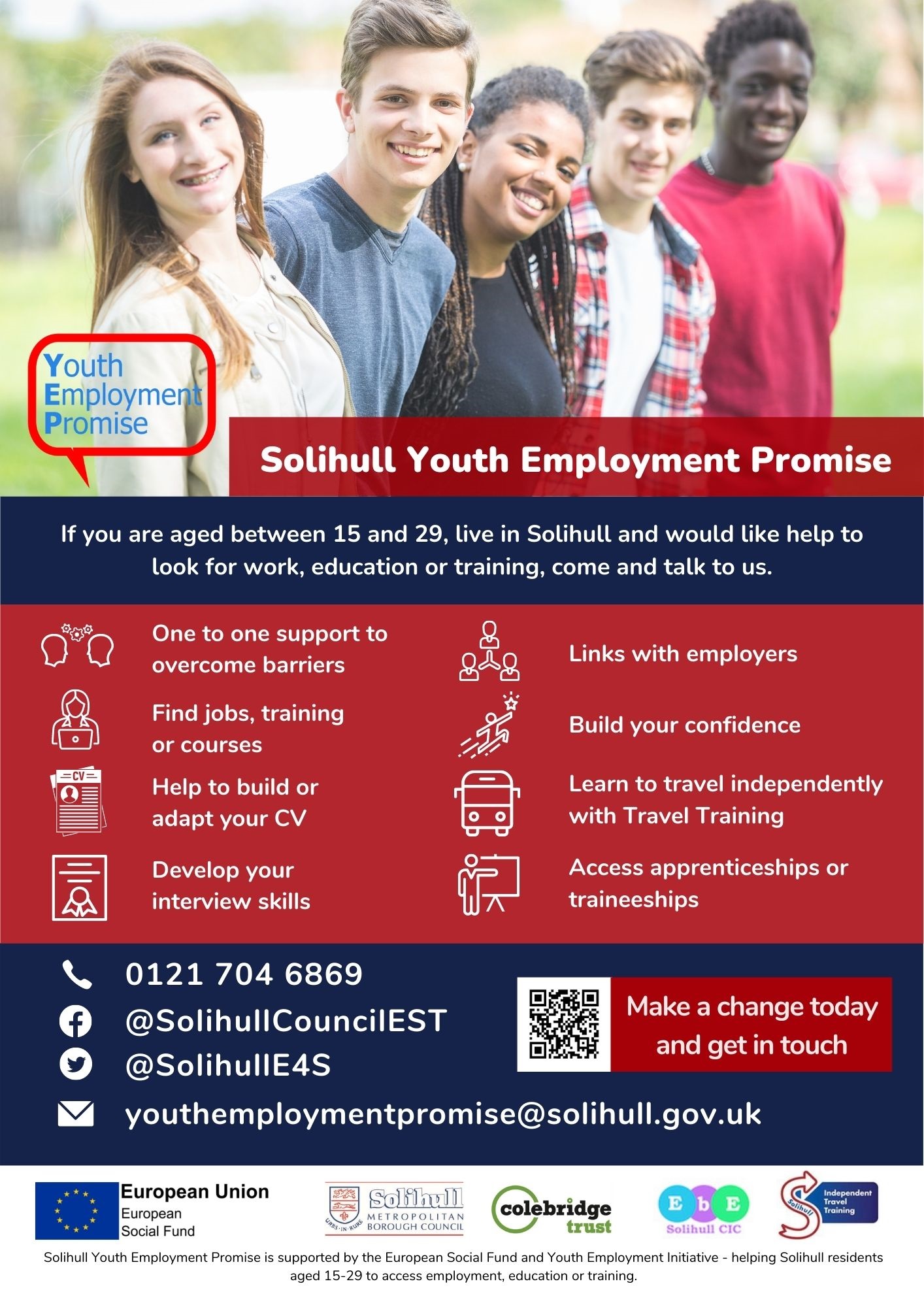 Helping young people find work, education or training
